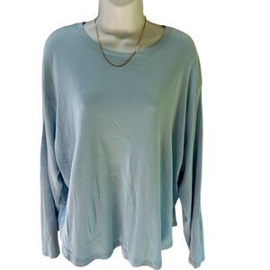 Talbots Baby Blue Long Sleeve Knit Top Stretch Everyday Basic Woman’s Size 2X